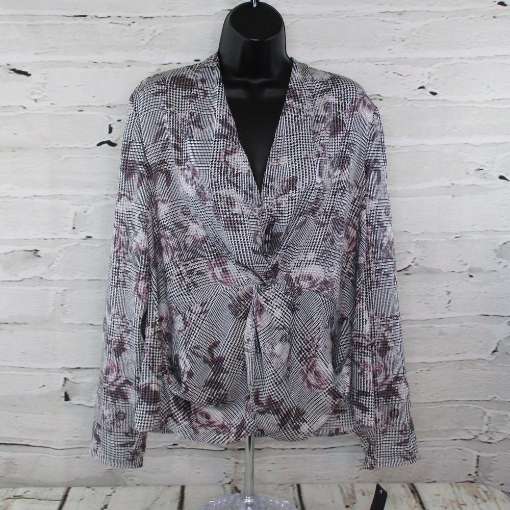 Rachel Roy Twisted Tulip Hemmed Blouse